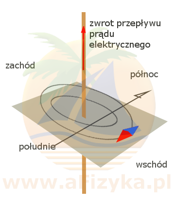 Igła magnetyczna kompasu w sposób naturalny ustawia się na kierunku północ- południe