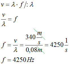 ze wzoru na prędkość fali