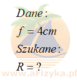Obliczamy promień krzywizny zwierciadła