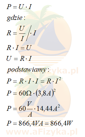 wzór na moc urządzenia elektrycznego