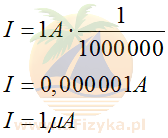 jednostkę milion razy większą od 1 ampera