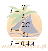 ze wzoru na natężenie prądu elektrycznego