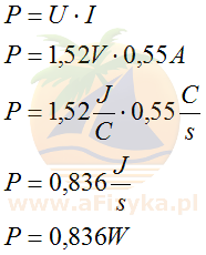 ze wzoru na moc prądu elektrycznego