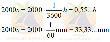 Przeliczamy 2000 sekund na godziny i minuty