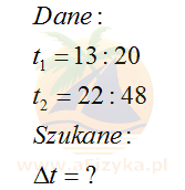 ile czasu upłynęło pomiędzy 13:20 a 22:48