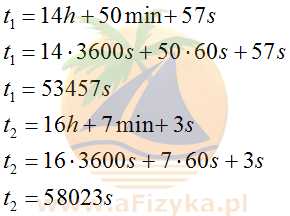 mija pomiędzy godziną 14:50:57 a 16:07:03