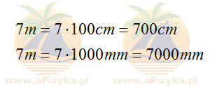 Przeliczamy 7 metrów na centymetry i milimetry