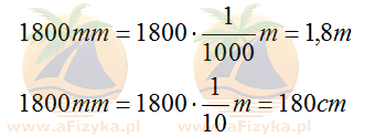 Przeliczamy 1800 milimetrów na metry i centymetry