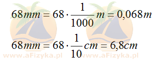 Przeliczamy 68 milimetry na metry i centymetry