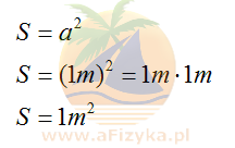 Obliczamy pole kwadratu o boku 1m