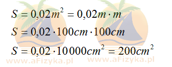 Wyrażamy 0,02m