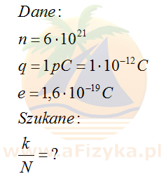 ile elektronów odpłynęło z kropli