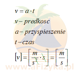 wzór na prędkość w ruchu jednostajnie przyspieszonym