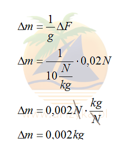 bład obliczenia masy batonika