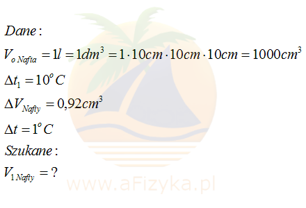 przyrost objętości nafty