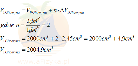 objetośc końcowa gliceryny