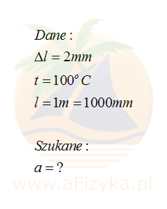 Mosiężny pręt o długości 1m przy ogrzewaniu o 100°C