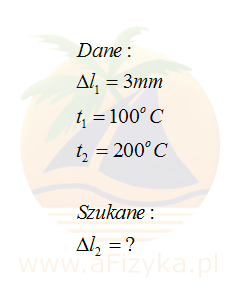 Obliczamy przyrost długości tego pręta po ogrzaniu o 200°C