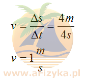 średnia wartość prędkości wynosi 1m/s