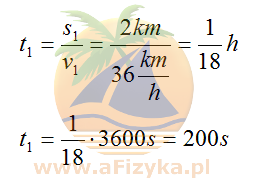Obliczamy czas potrzebny na przejechanie 2km