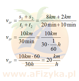 Obliczamy szukaną średnią szybkość rowerzysty