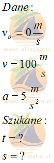 po jakim czasie samolot startujący ruchem prostoliniowym jednostajnie przyspieszonym