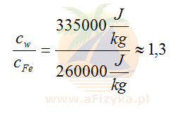 ile razy ciepło krzepnięcia wody jest większe od ciepła krzepnięcia żelaza