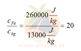 ile razy ciepło topnienia żelaza jest większe od ciepła topnienia rtęci