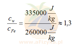 ile razy ciepło topnienia żelaza jest mniejsze od ciepła topnienia wody