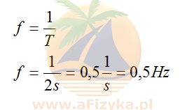 Częstotliwość lejka obliczamy ze wzoru