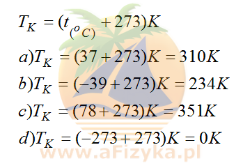 orzeliczani estopni Celsjusz ana skalę Kelvina