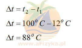 Obliczamy przyrost temperatury