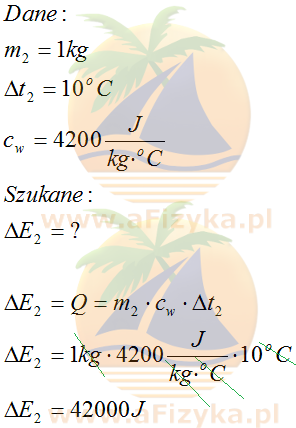 ogrzać 1kg wody o 10°C