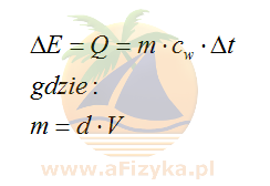 ze wzoru na ciepło pobrane podczas ogrzewania
