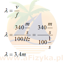 Obliczamy długość fali