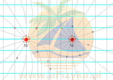 lini epola elektrostatycznego ładunki jednoimienne