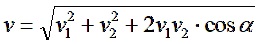 składanie prędkości długość wektora wypadkowego gdy wektory tworzą kąt