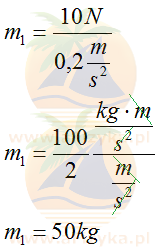 wartości do wyprowadzonego wzoru na masę i obliczamy masę
