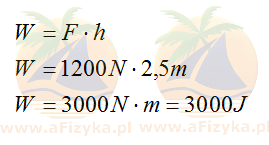 Pracę ciężarowca obliczymy z poniższego wzoru