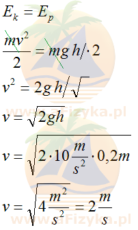 Skorzystamy z zasady zachowania energii