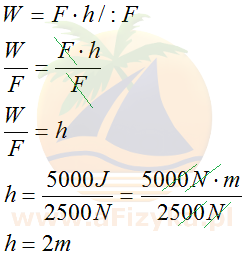 Szukaną wysokość na jaką dźwig
