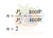 ile razy moc silnika B jest wiesza od mocy silnika A