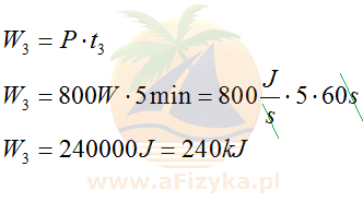 Obliczamy pracę wykonaną w czasie 5 minut