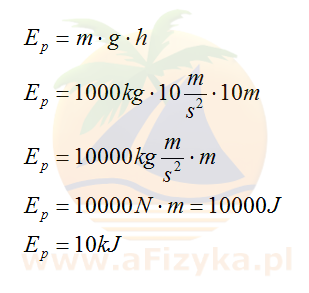 Obliczamy energię potencjalnę ciężkości