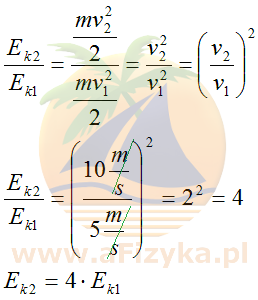 Obliczamy szukany stosunek energii