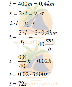 wzór na drogę jaką wtedy pokona kolarz wolniejszy