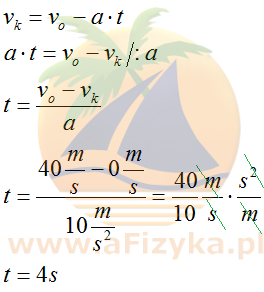 ze wzoru na szybkość końcową