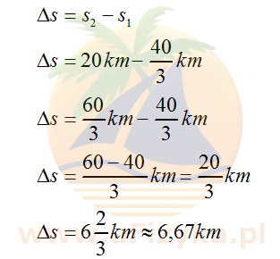 Obliczamy szukaną różnicę dróg