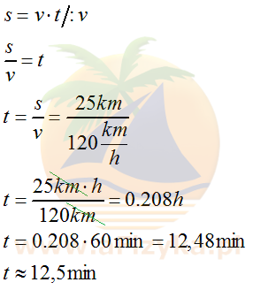 Przekształcamy wzór na drogę, tak, aby wyznaczyć szukany czas