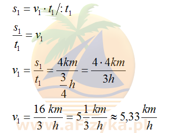 Skorzystamy ze wzoru na drogę w ruchu jednostajnym, z którego po przekształceniu obliczymy szukana średnią prędkość